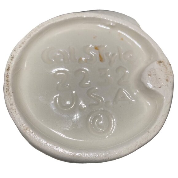 Leaf-Shaped Pearlized Iridescent Ceramic Bowl By Cal Style 2232 USA Mid-Century - Picture 9 of 11